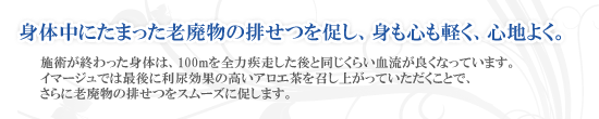 スパ・マッサージ｜身体中にたまった老廃物の排せつを促し、身も心も軽く、心地よく。