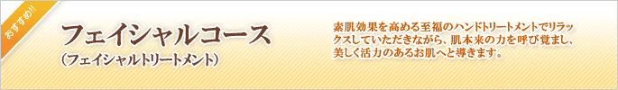 フェイシャル｜フェイシャルコース（フェイシャルトリートメント）